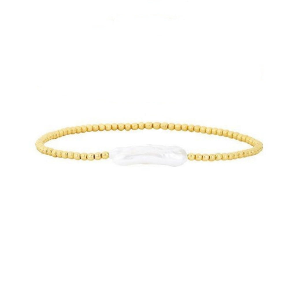Pearl Large Gold Bracelet