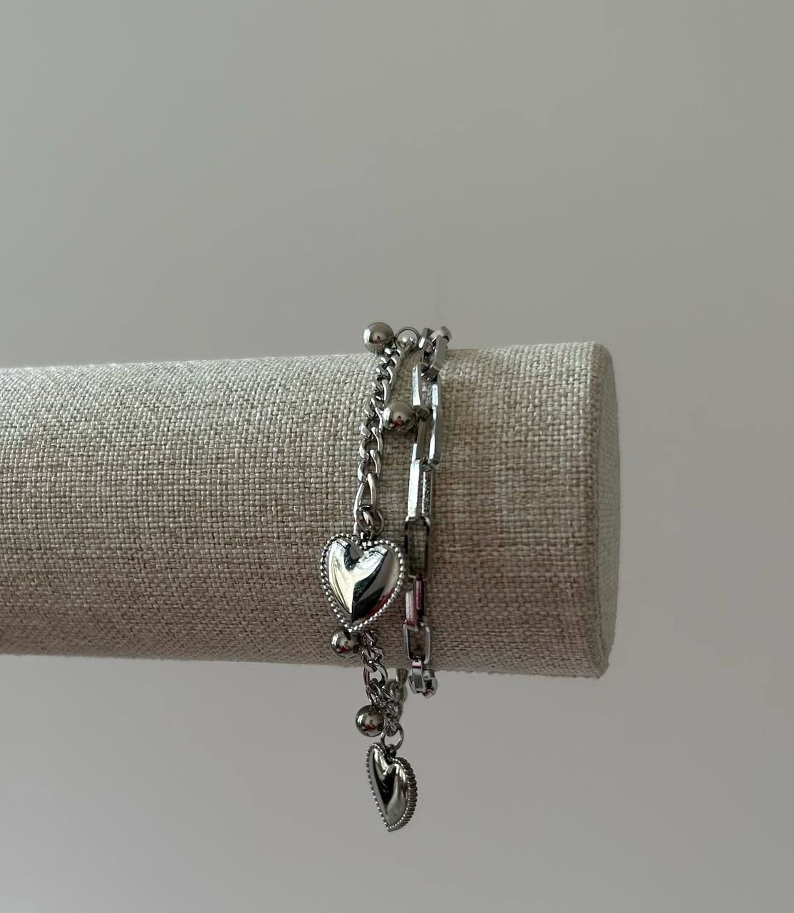 Heart Bracelet / Silver - gold