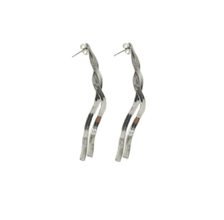 Silver line earrings